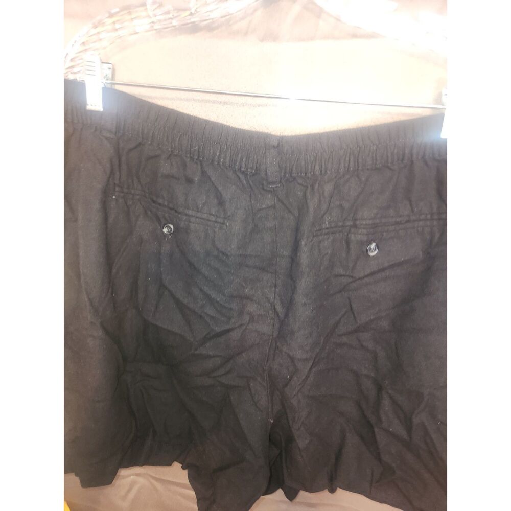 Time and Tru Womens Shorts Black Linen Blend Elastic Back Plus Size XXXL 3XL 22